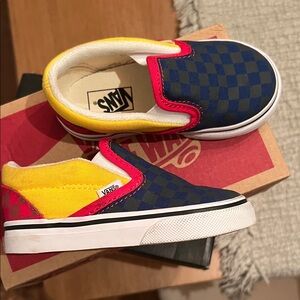 Vans Kids Slip-On Sneakers - Blue and Red